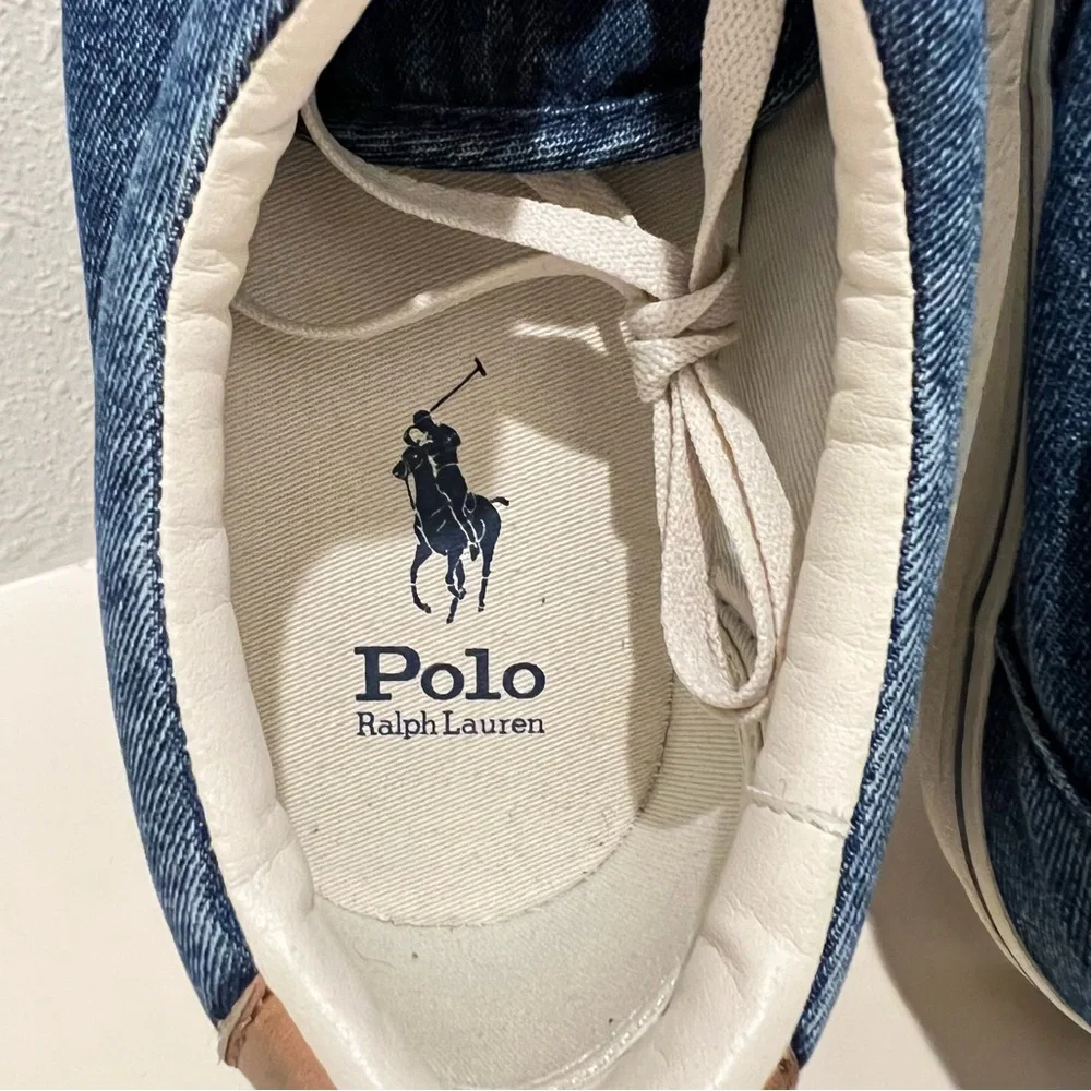 Polo Ralph Lauren Men’s Keaton Pony Dark Blue Denim Canvas Sneakers Sz 13 NEW